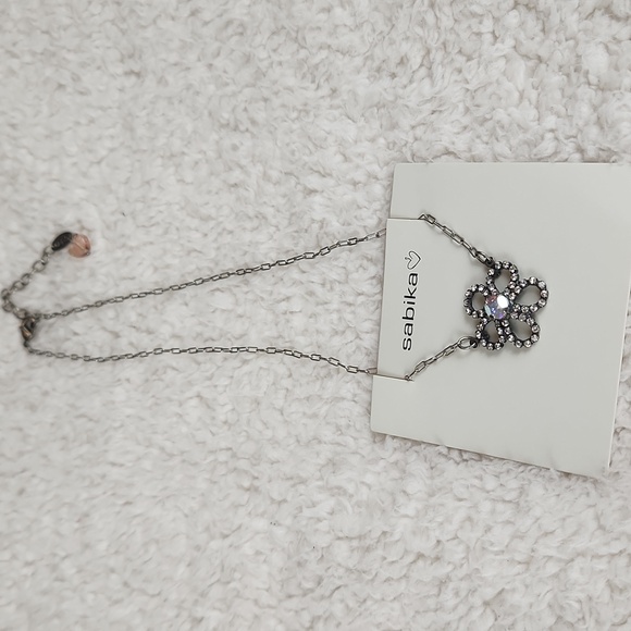 Sabika Silver Flower Pendant Necklace - Picture 3 of 4